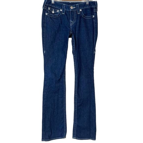 True Religion Becky Rhinestone Flap Pocket Jeans Style# WS2564C47 - Picture 8 of 16